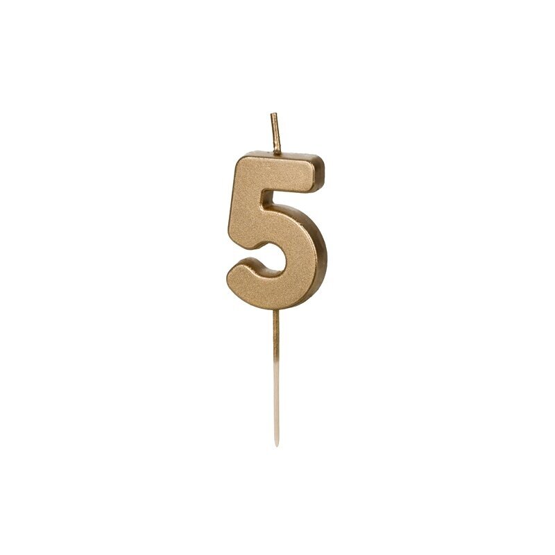 Auksinė torto žvakutė ''5''