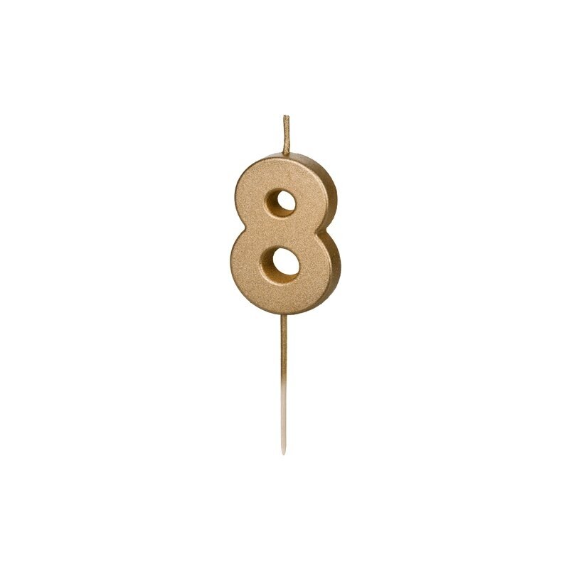 Auksinė torto žvakutė ''8''