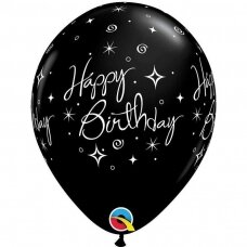 Balionas ''Happy Birthday'' juodas (28cm)