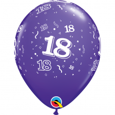Balionas su skaičiumi ''18'' violetinis (28cm)