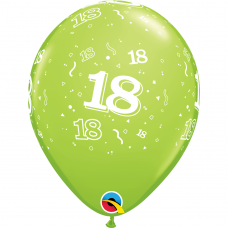 Balionas su skaičiumi ''18'' žalias (28cm)