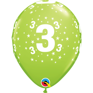 Balionas su skaičiumi ''3'' žalias (28cm)