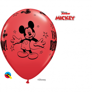 Balionas ''Mickey Mouse Happy Birthday'' raudonas (28cm)