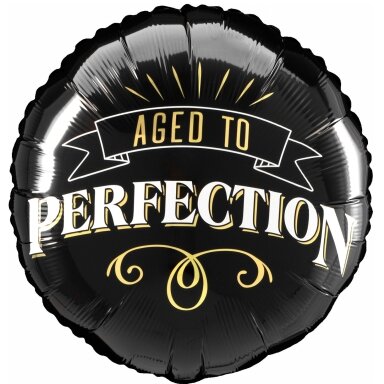 Folinis balionas apvalus ''Happy Birthday, Aged to Perfection''