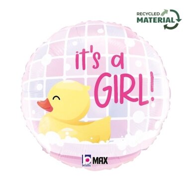 Folinis balionas ''It's a Girl, su ančiuku''