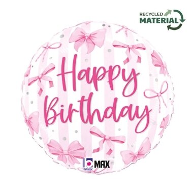Folinis balionas ''Kaspinėliai Happy Birthday''