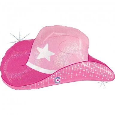 Folinis balionas ''Rožinė Cowgirl skrybelė''