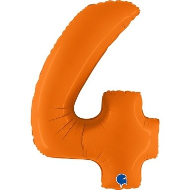 Folinis balionas skaičius ''4'' oranžinės spalvos