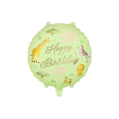 Folinis balionas su safario gyvūnais ''Happy Birthday''