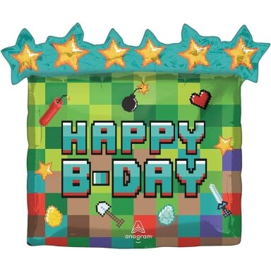 Folinis balionas ''TNT Pixel Party HAPPY B-DAY''