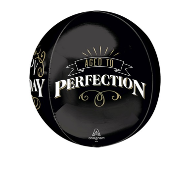 Folinis orbz balionas ''Happy Birthday, Aged to Perfection''