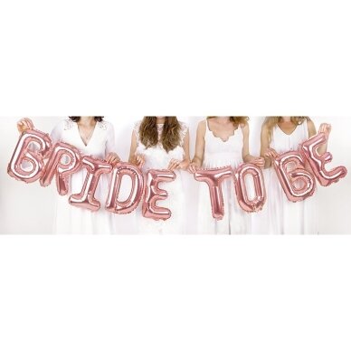 Folinės raidelės ''BRIDE TO BE'' rožinio aukso spalvos 1 Folinės raidelės ''BRIDE TO BE'' rožinio aukso spalvos 1