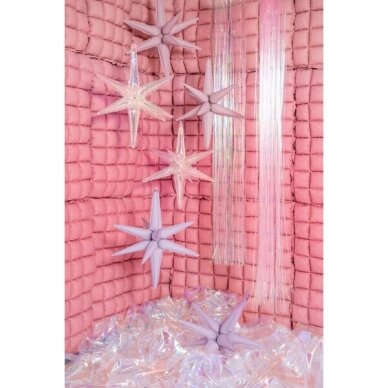 Folinis balionas 3D švelniai rožinės spalvos žvaigždė 70cm 2