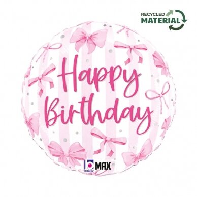 Folinis balionas ''Kaspinėliai Happy Birthday'' Folinis balionas ''Kaspinėliai Happy Birthday''
