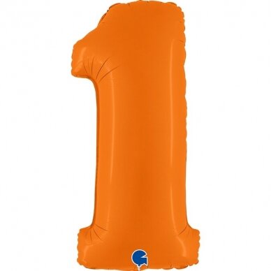 Folinis balionas skaičius ''1'' oranžinės spalvos