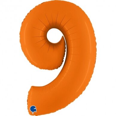 Folinis balionas skaičius ''9'' oranžinės spalvos
