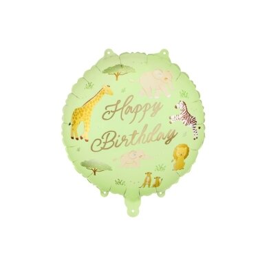 Folinis balionas su safario gyvūnais ''Happy Birthday''