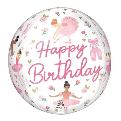 Folinis orbz balionas ''Happy Birthday - Balerinos'' Folinis orbz balionas ''Happy Birthday - Balerinos''