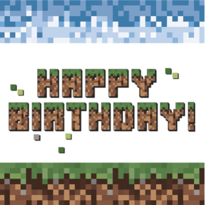 Servetėlės ''Pixel Block Happy Birthday''