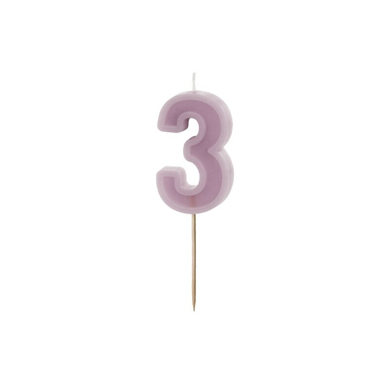 Alyvinė torto žvakutė ''3''