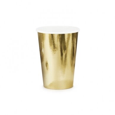 Aukso spalvos popieriniai puodeliai