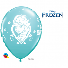 Balionas ''Frozen Happy Birthday'' karibų jūros spalvos (28cm)