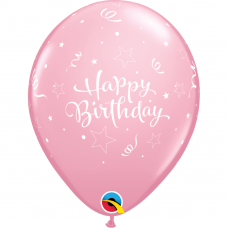 Balionas ''Happy Birthday''' šviesiai rožinis (28cm)