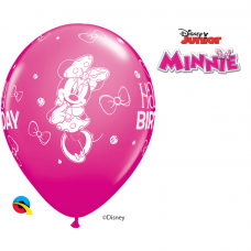 Balionas ''Minnie Mouse Happy Birthday'' avietinis (28cm)