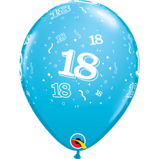 Balionas su skaičiumi ''18'' mėlynas (28cm)