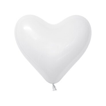 Baltos spalvos balionas širdelės formos (30cm)
