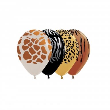 Balionai ''Safari raštai'' (12cm) - 50vnt