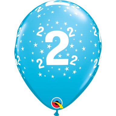 Balionas su skaičiumi ''2'' mėlynas (28cm)