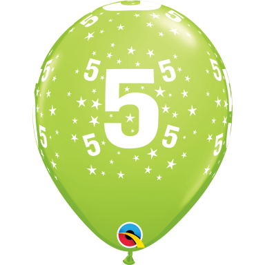 Balionas su skaičiumi ''5'' žalias (28cm)