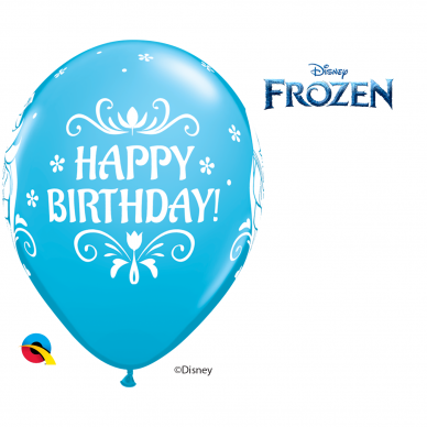 Balionas ''Frozen Happy Birthday'' mėlynas (28cm) 1