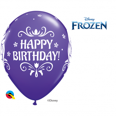 Balionas ''Frozen Happy Birthday'' violetinis (28cm)