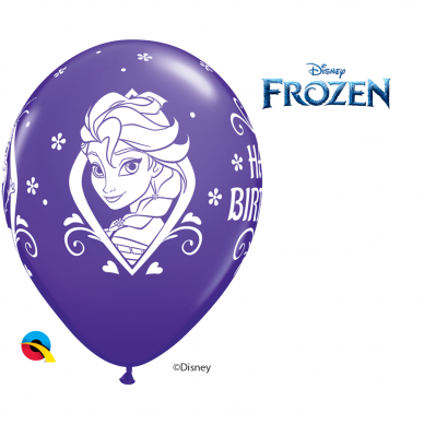 Balionas ''Frozen Happy Birthday'' violetinis (28cm) 1