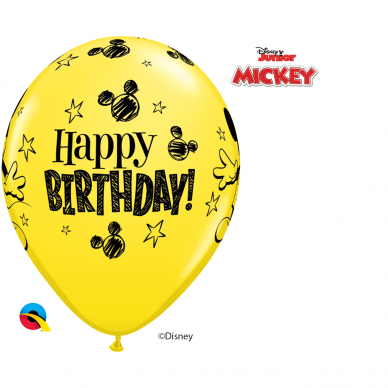 Balionas ''Mickey Mouse Happy Birthday'' geltonas (28cm) 1