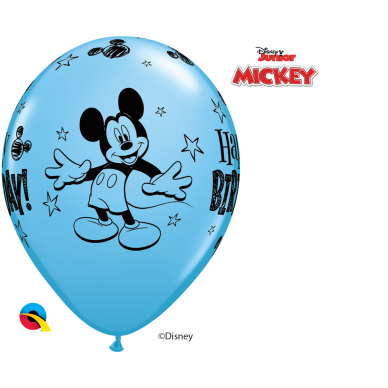 Balionas ''Mickey Mouse Happy Birthday'' žydras (28cm)