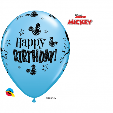 Balionas ''Mickey Mouse Happy Birthday'' žydras (28cm) 1