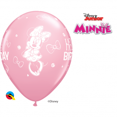 Balionas ''Minnie Mouse Happy Birthday'' švelniai rožinis (28cm)