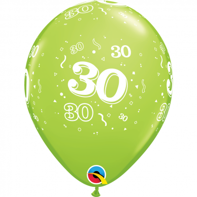 Balionas su skaičiumi ''30'' žalias (28cm)