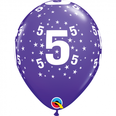 Balionas su skaičiumi ''5'' violetinis (28cm) Balionas su skaičiumi ''5'' violetinis (28cm)