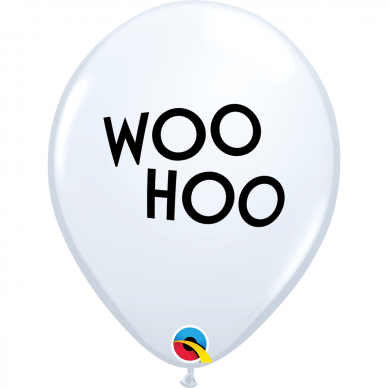 Baltas balionas ''WOO HOO'' (28cm)