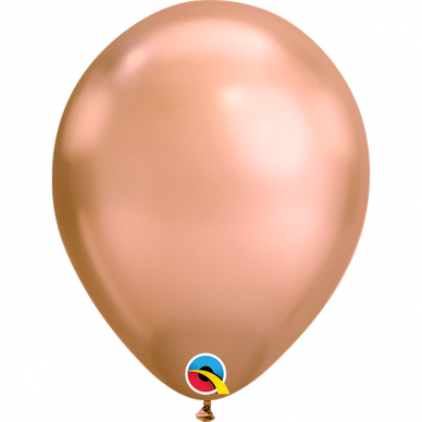 Chrominis balionas rožinio aukso spalvos (18cm)