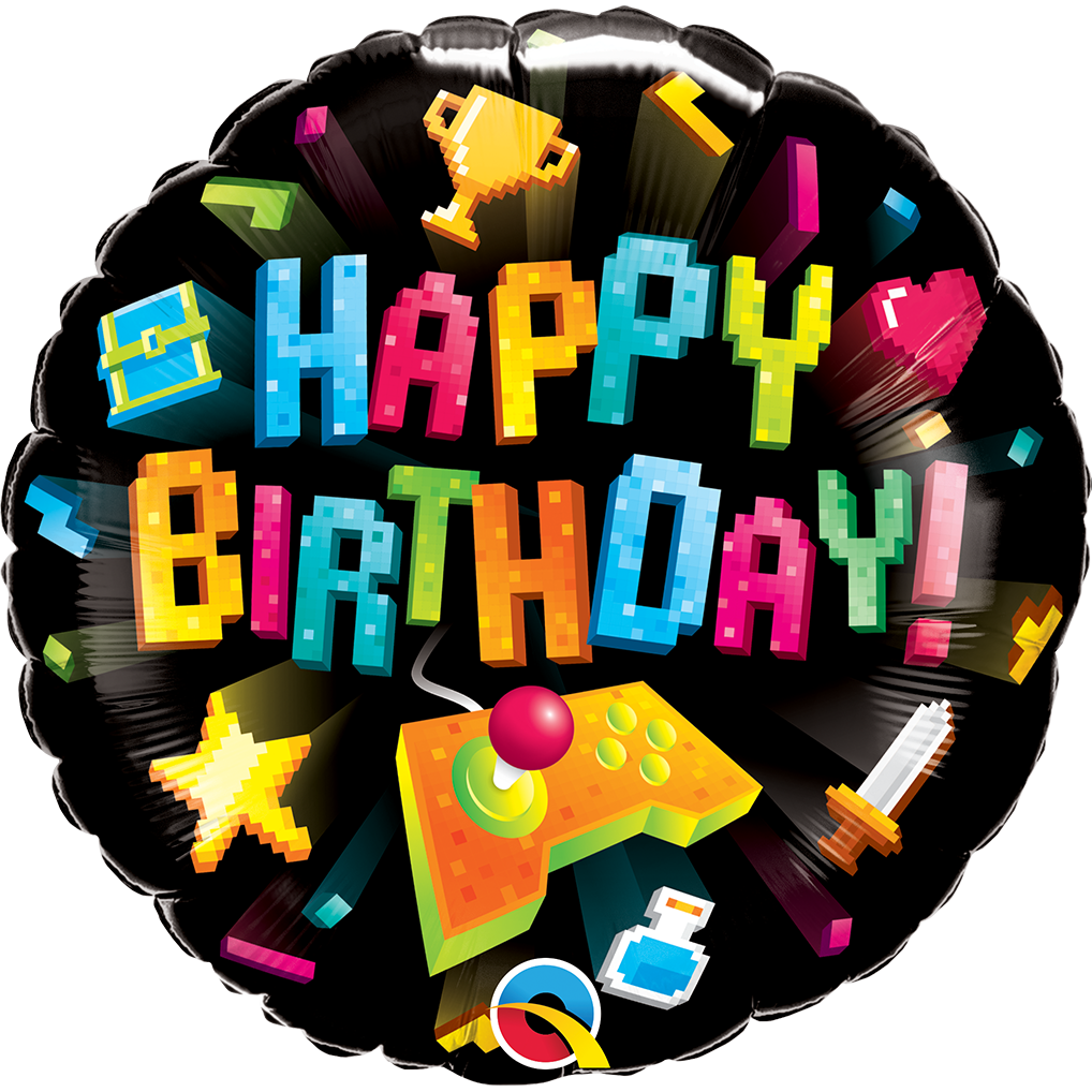 Folinis balionas ''Happy Birthday - žaidimai'' Folinis balionas ''Happy Birthday - žaidimai''