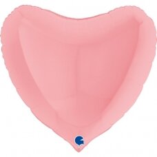 Folinis balionas didelė širdis, matinė rožinė