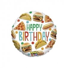 Folinis balionas ''Happy Birthday - Fast Food''