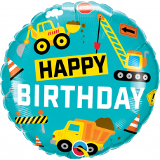 Folinis balionas ''Happy Birthday - statybinis transportas''