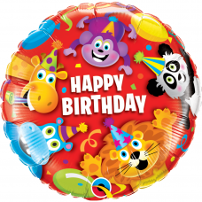 Folinis balionas ''Happy Birthday - vakarėlio gyvūnai''