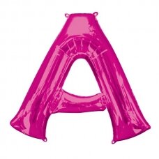 Folinis balionas raidė ''A'' tamsiai rožinės spalvos
